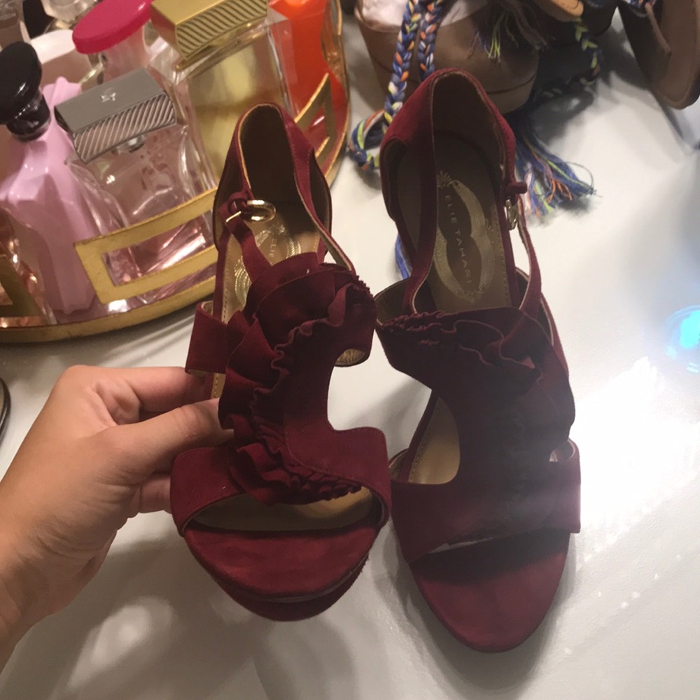 red Ellie Tahari heels